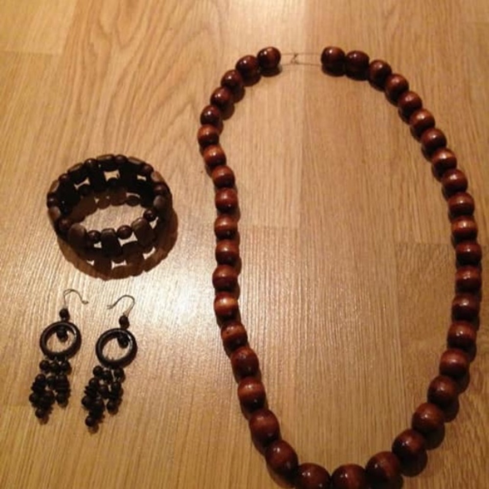 Lot of wood jewelry